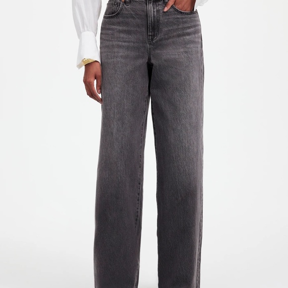 MADEWELL Petite Superwide Leg Jeans In Kingswood Wash - Picture 10 of 10